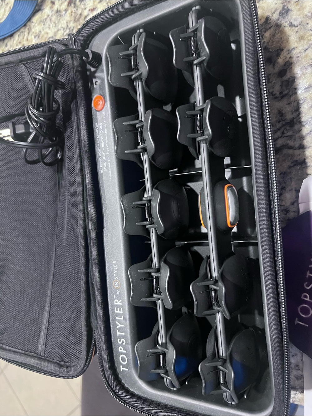 TopStyler by InStyler Heated Ceramic Styling Shells Hair Curlers Rollers Case